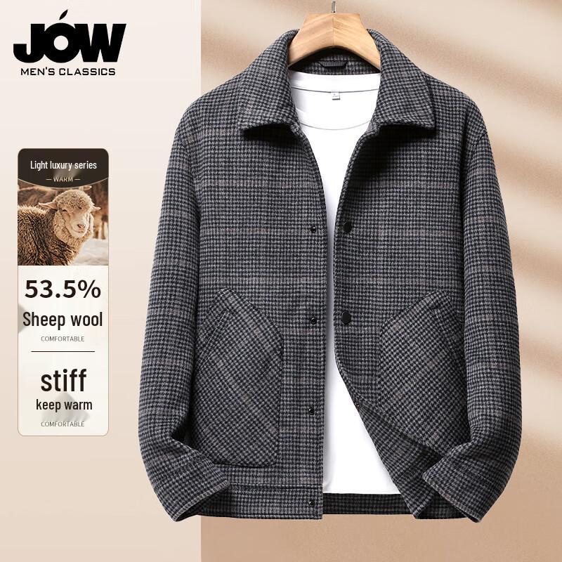 JOW Men s Winter Wool Blend Lapel Jacket 185