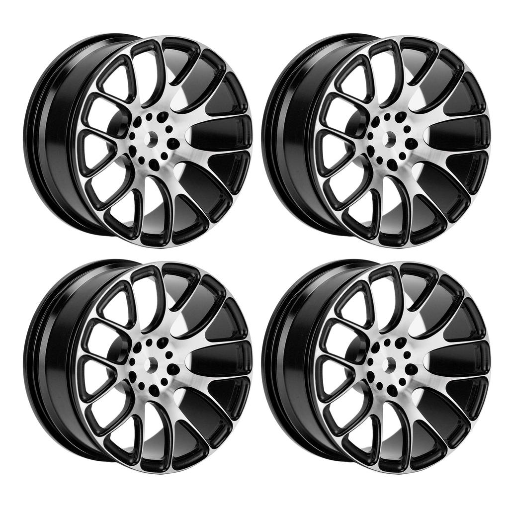 4pcs RC Wheel Hub Aluminium Alloy Wheel Hub Rims 52mm for Tamiya TT‑01 1 10 RC CarBlack