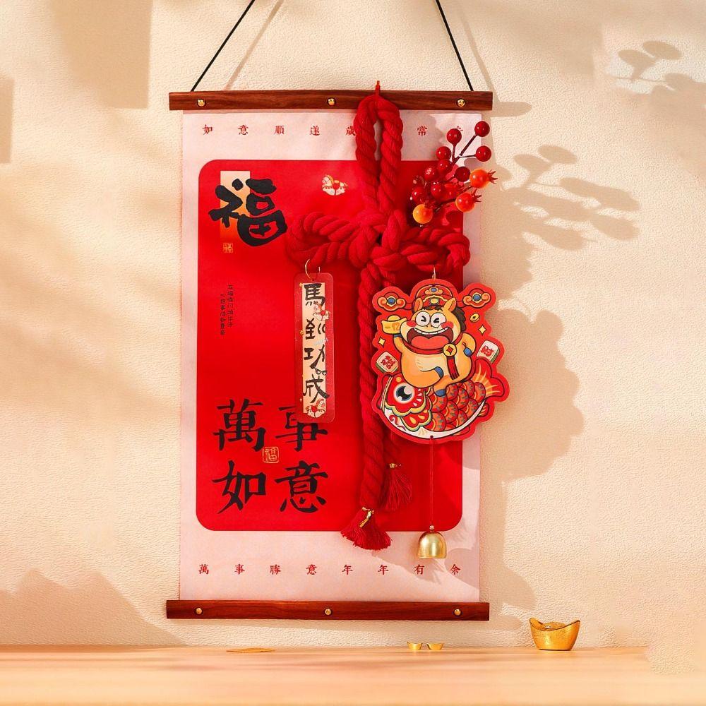 Red Spring Festival Door Decoration Chinese Style Horse Year Hanging Ornaments  Living Room