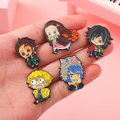 1 Pcs Japanese Anime Demon Slayer Enamel Pin Tanjirou Nezuko Zenitsu Inosuke Brooch Gift for Anime Fans