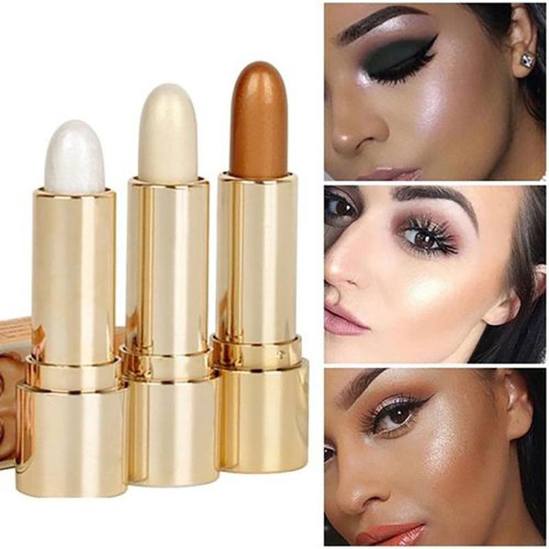 1Pc  Face Brightening Highlighter Stick Cosmetics Face Contouring Glitter Highlighter Stick Concealer Makeup Tool