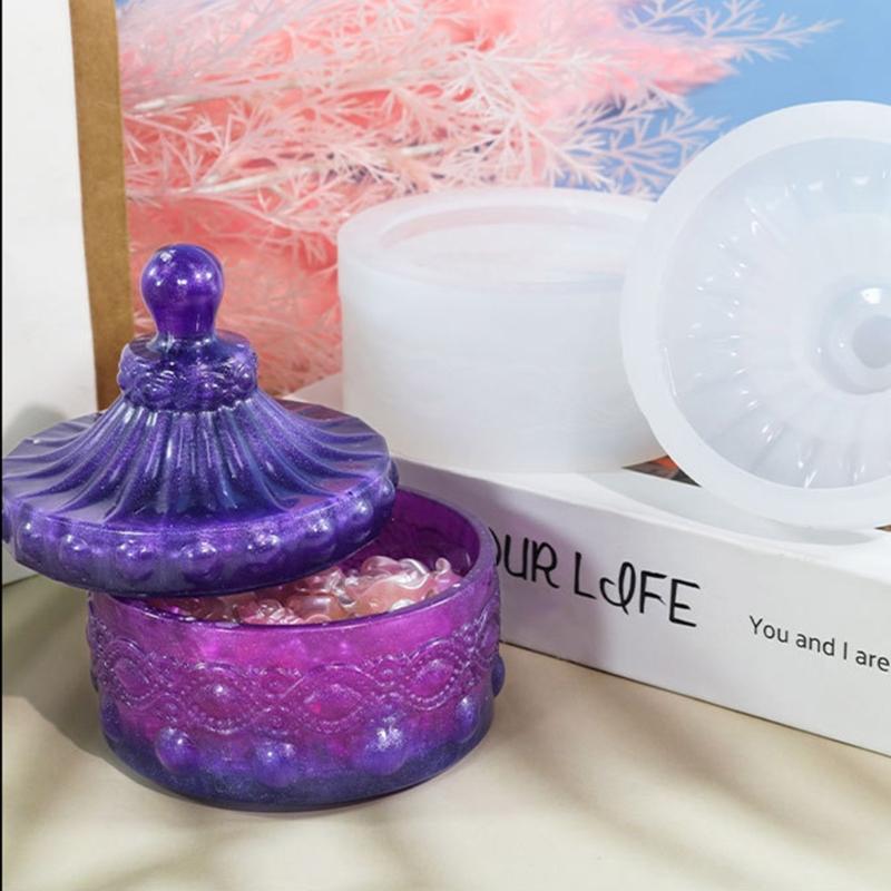 Candle Cup Jar Storage Box Container Molds Storage Box Mold Silicone Mold for DIY Epoxy Resin Trinket Holder Home Decor