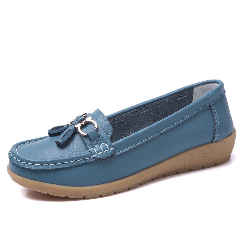 Fashion Women Flats Genuine Leather Casual Nurse Shoes Moccasins Ballet Flats Footwear Women Shoes Retro Plus Size Shoes Female