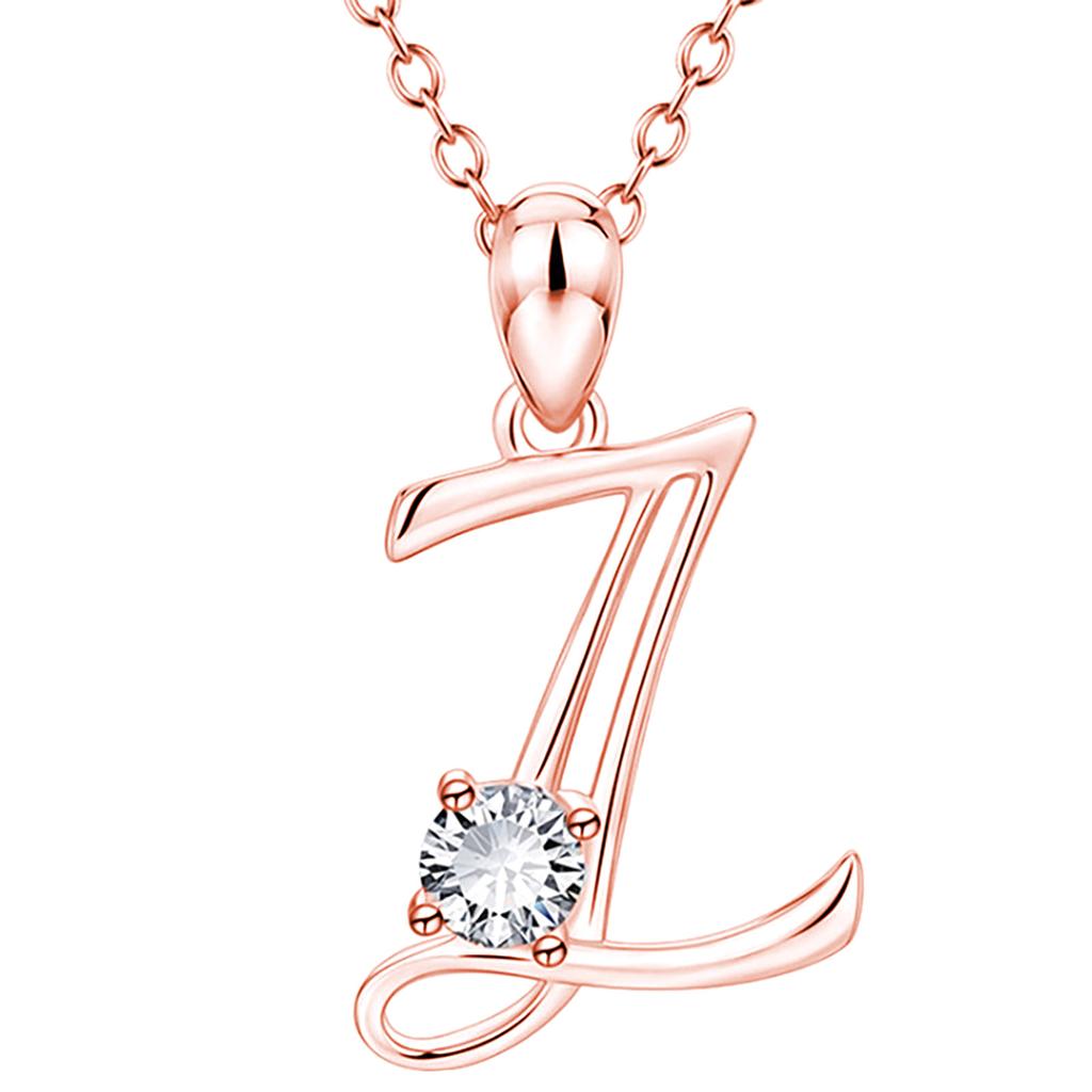 Fashion Alphabet Letter Pendant Necklace with Embedded Crystals Elegant Initial Charm Jewelry for Daily Wear and Special Occasions