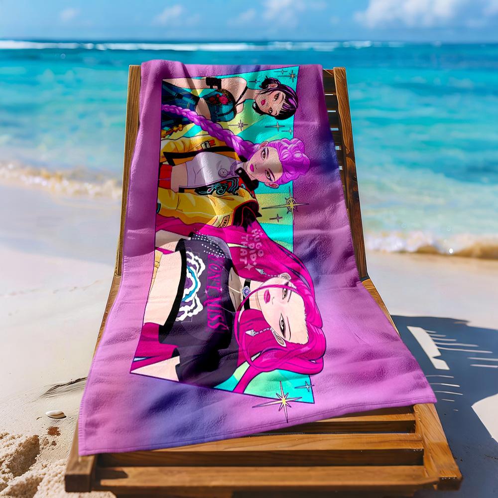 Huntrix6 Beach Towel High Absorbency & Quick-Dry Comfortable Lightweight Perfect for Traveling Yoga Camping and Swimming