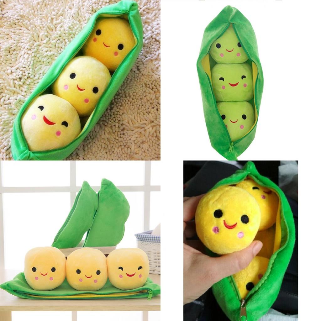 Cute Little Pea Plush Doll Set Soft And Fun Filled Toy Pods For Kids