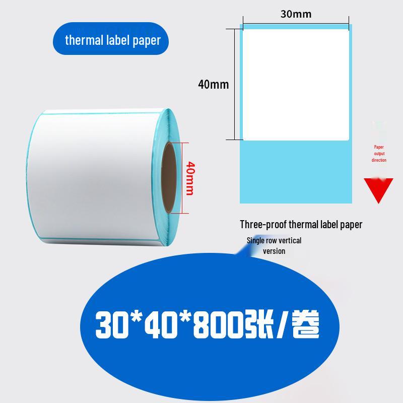 Durable Self-Adhesive Thermal Label Paper for Electronic Scales - Barcode Stickers (Sizes: 80x60, 50x40, 30)