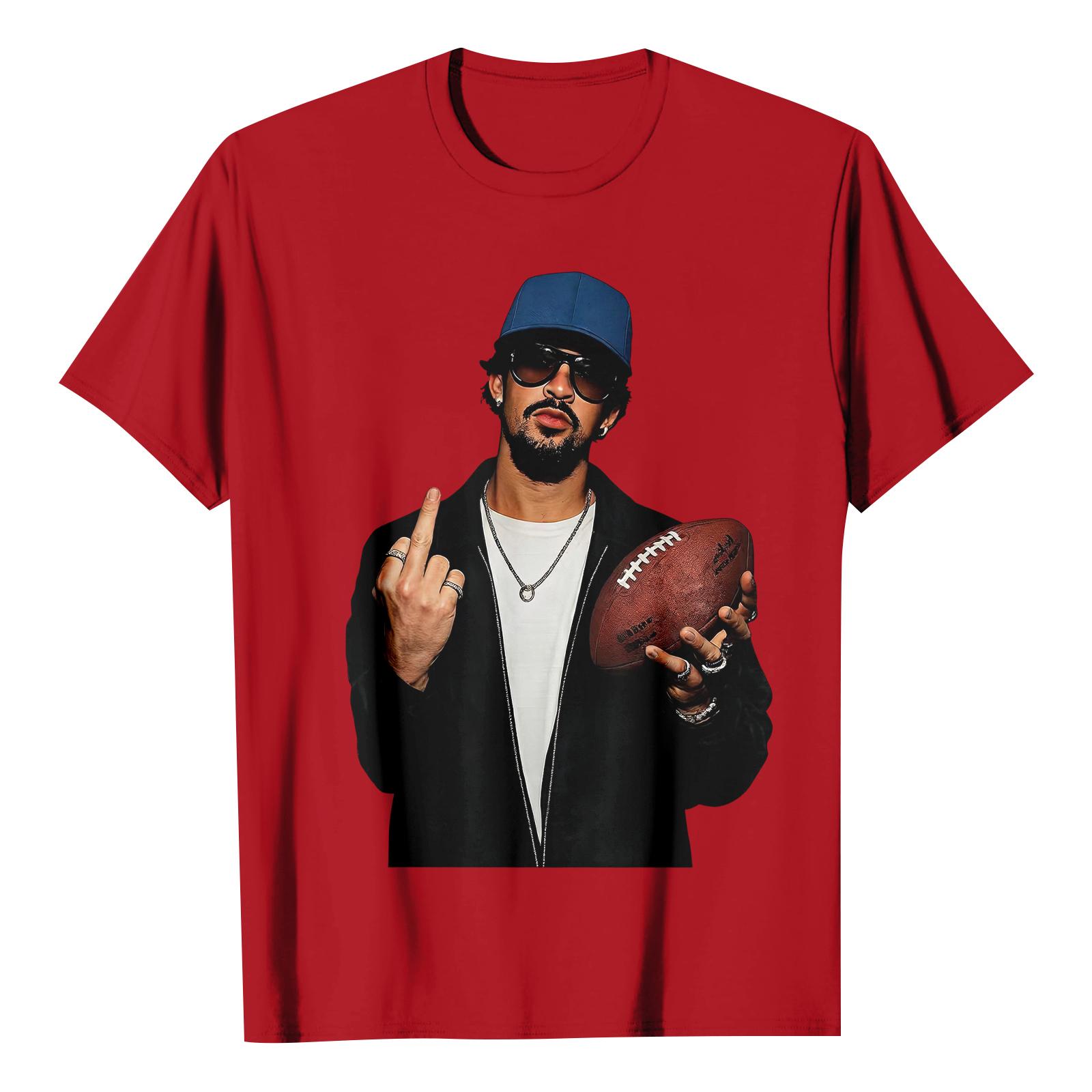 

Men Women Casual Short Sleeve T Shirt Crew Neck Graphic Print Fashionable Streetwear Top for Everyday Wear S червоний
