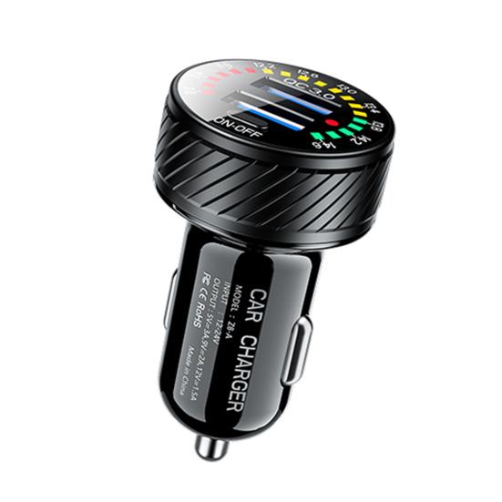 USB Charger with Voltmeter Scale Display Fast Charging Heat-resistant QC3.0