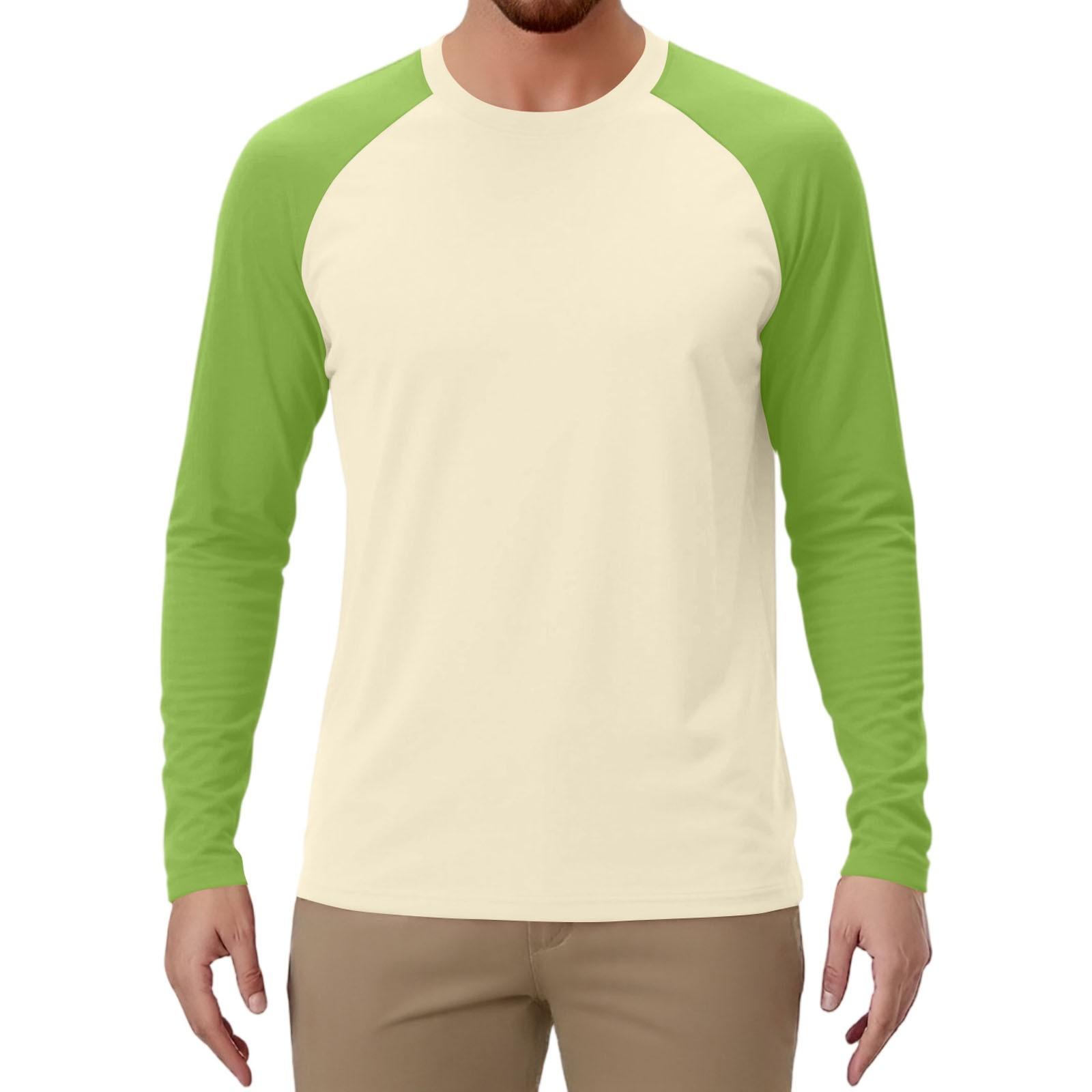 

Мужской спортивный топ с длинным рукавом реглан контрастного цвета XL бежевый