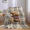 Karierte Teddybär Flanelldecke Warm Weich Halloween Weihnachten Sofa Warm Gemütlich Dekorative Deko Geschenk für Alle Jahreszeiten