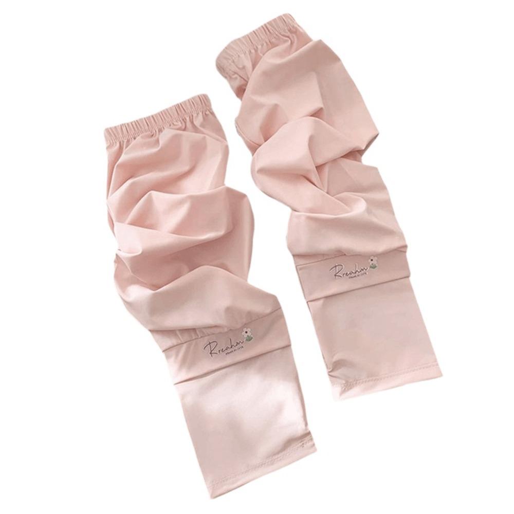 Flower Embroidered Long Ice Silk Sleeves Loose Cycling Gloves Sunscreen Arm Covers  Summer