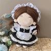 Lolita Dienstmädchen-Outfit Miniaturkleid Anzug 20CM Puppe Kopfschmuck Kleiderset Baumwoll-Plüschpuppe