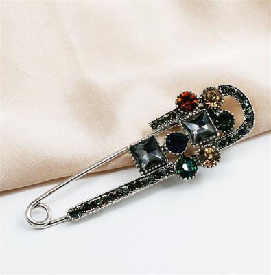 Broche de aleación con Pin de diamantes de imitación, accesorios de ropa de seguridad, suéter de moda