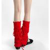 Straps Leg Warmers Women Knitted Leg Cover Lolita Ruffle Socks Stockings Y2K Button Foot Cover Girls Leg Warmers Knee High Socks