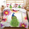 3D Printed Peacock Duvet Cover Pillowcase 2/3pcs Animal Bedding Set King Queen Bed Cover Women Girl Cover Gift