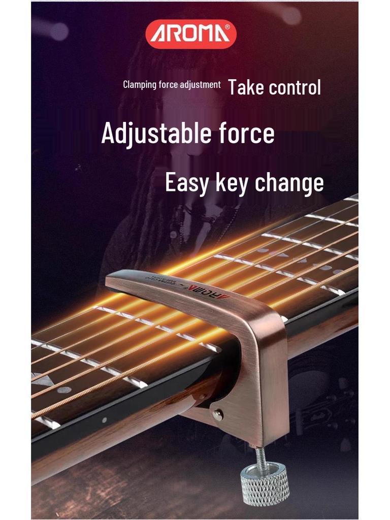 AROMA Guitar Capo AC-11 for Folk and Electric Guitars - Metal Transposer Capo