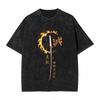 Hot Anime Demon Slayer Rengoku Kyoujurou Graphic Men Cotton Street T-shirts Washed Tee Harajuku Manga
