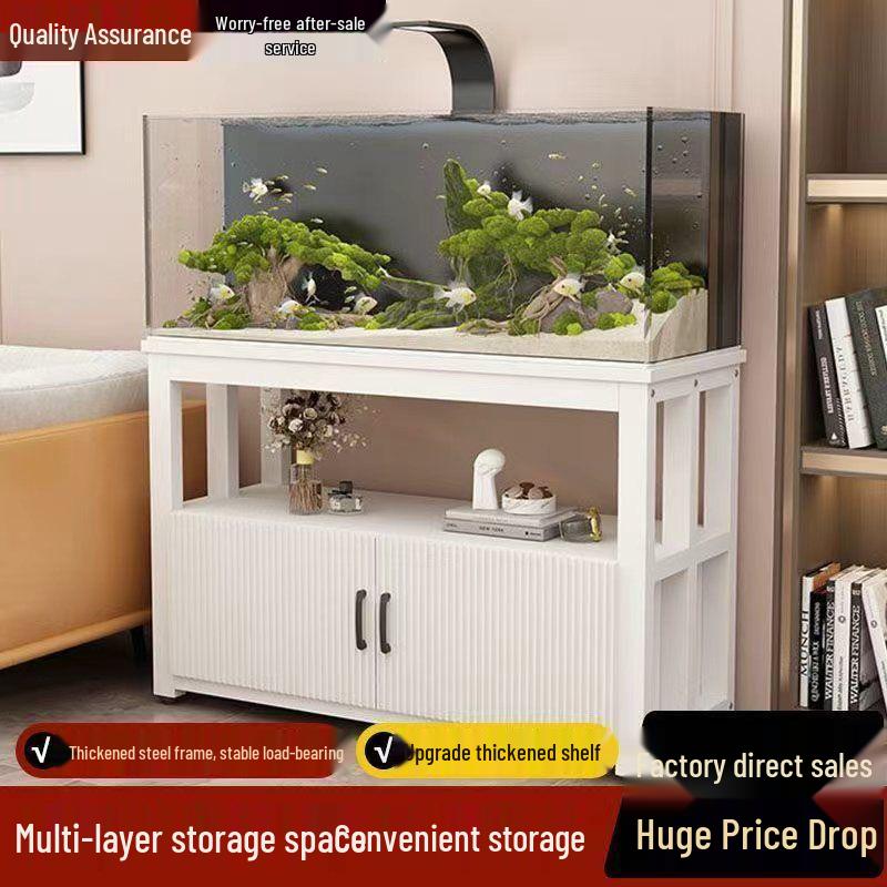Ultra-Clear Glass Fish Tank with Integrated Stand and No-Change Water System