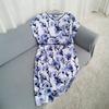 Multi-Color Silk Cotton Dress Home Wear Shoelace round Collar Skirt Special Treatment Rayon Nightdress for Women