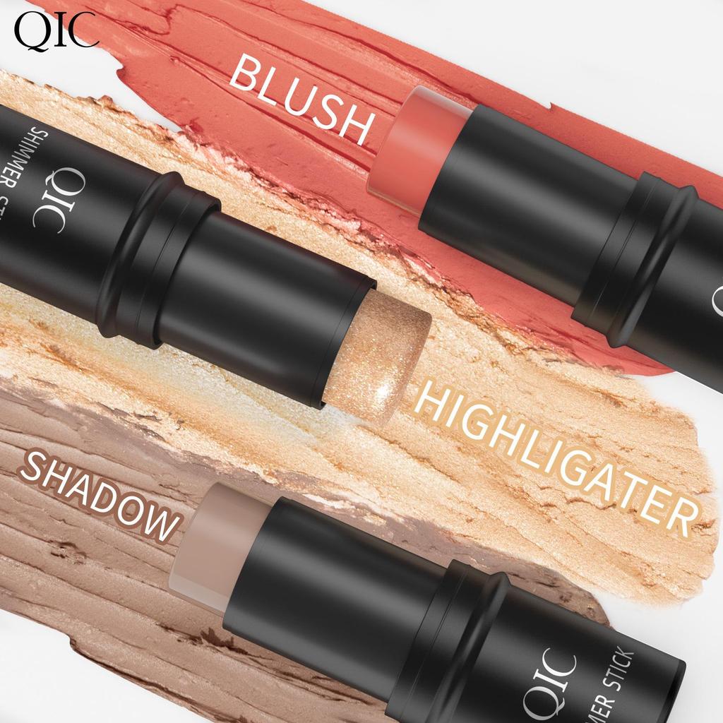 3 pièces Stick Illuminateur Blush Soin Ensemble de 3 pièces Contour du Visage Stick Illuminateur Blush Crème Ensemble Cosmétique