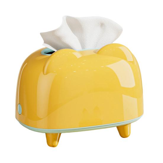 Cute Cat Tissue Dispenser Box Cartoon Tissue Paper Holder Desktop Plastic Napkin Storage Box for Car Home Bathroom Kitchen Office Decor