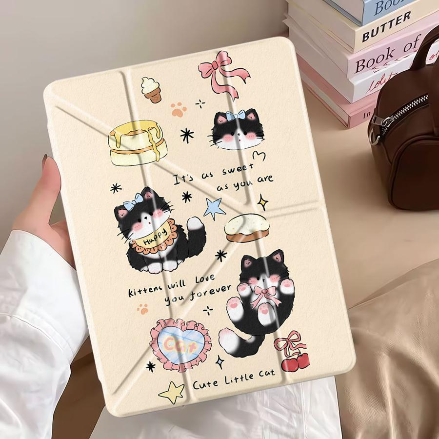 Black Cat Holder Cover Tablet Case For iPad Mini 6 7 Pro 2025 Air 4 5 M3 M2 1 2 M4 11inch Pro 11th 10th 9th 8th 7th 12.9inch