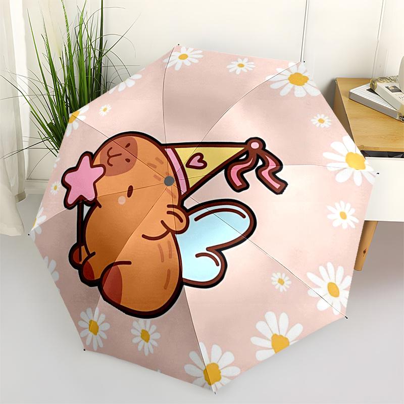 

Capybara Themed Travel Umbrella-8 Ribs Automatic Opening and Closing, Portable Folding Design, Compact and Stylish Umbrella Suitable for Out