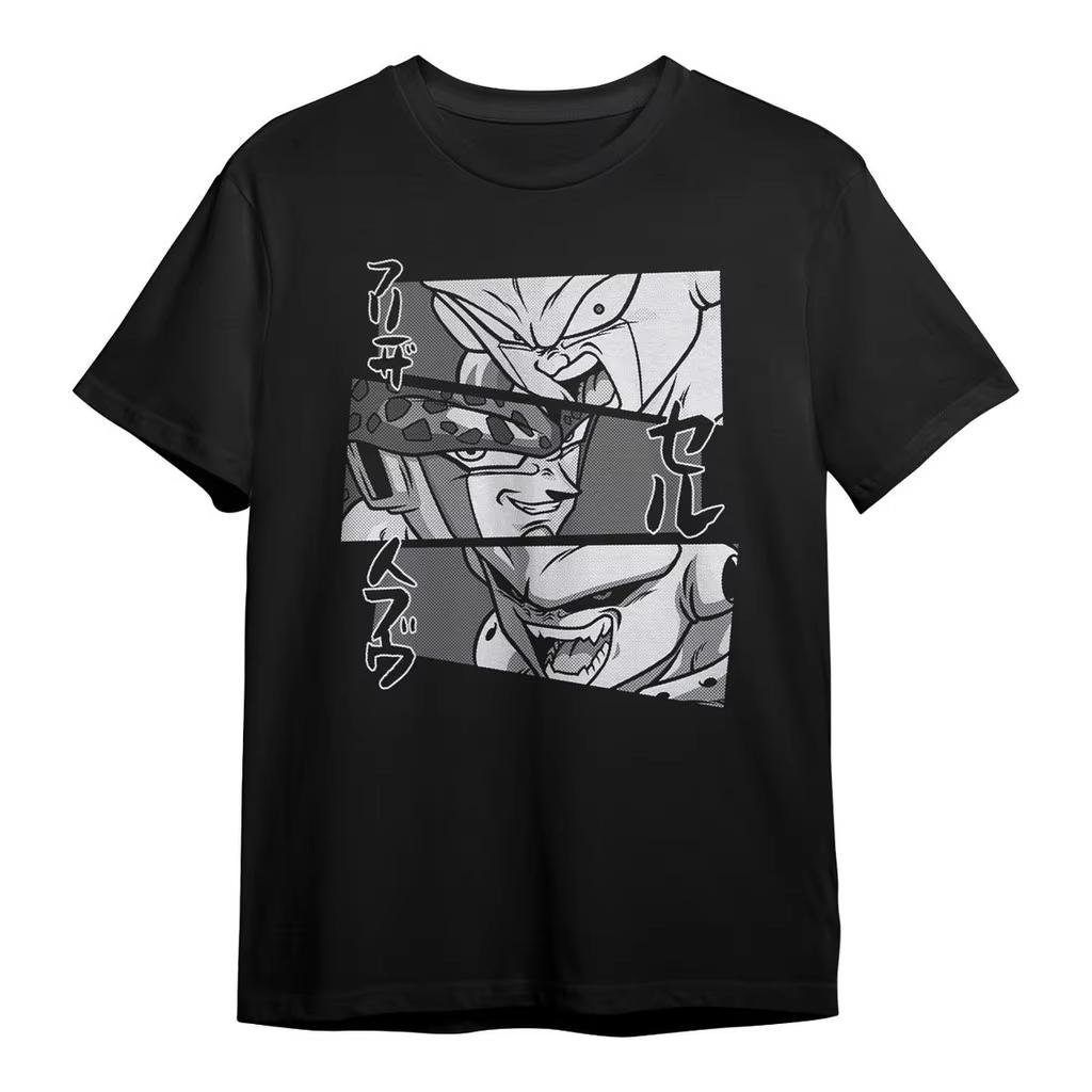 2026 new Dragon Ball Japanese anime villain Buu mens and womens summer Tshirt Harajuku retro shortsleeved loose fit 4XL
