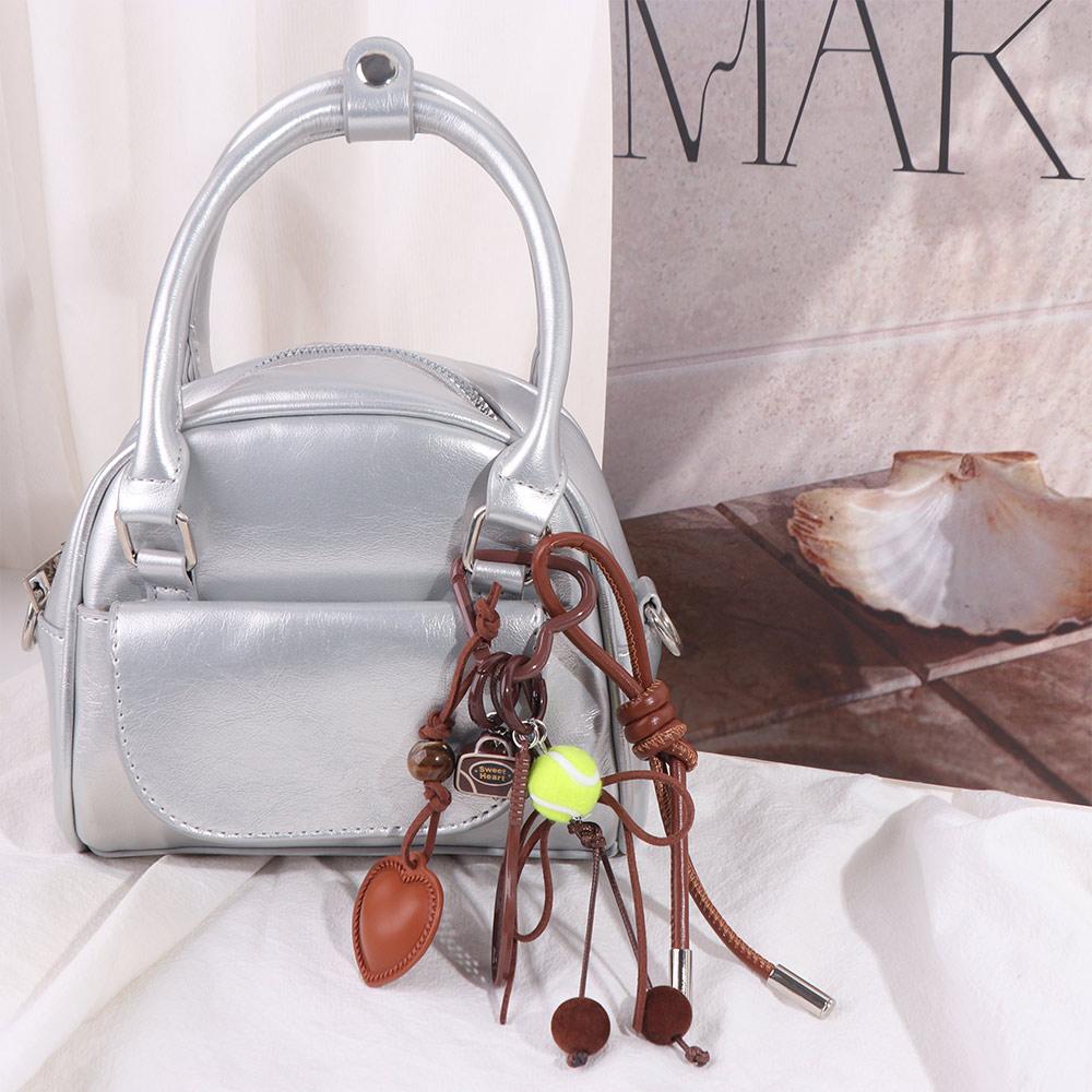 Backpack Decor Tennis Keychain Leather Korean Charm Rope Keyring  Women Girl