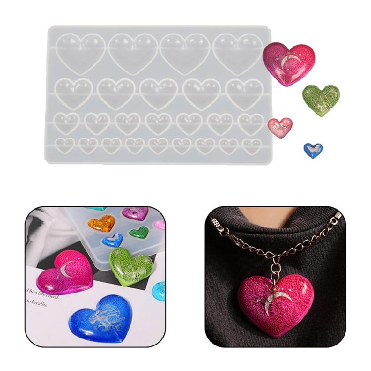 Love Gem Patch Keychains Mold DIY Epoxy Craft Necklace Keychain Jewelry Mold