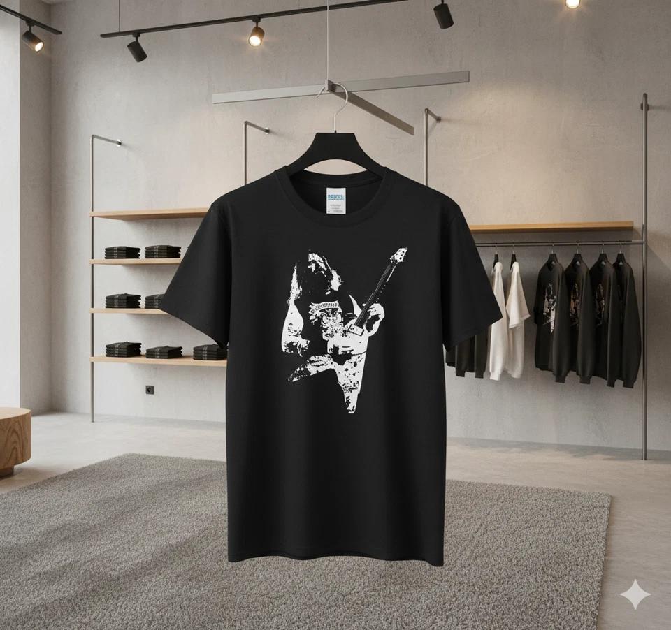 Metal Guitarist Graphic T-Shirt Heavy Metal Rock Music Tee Black - T201 M