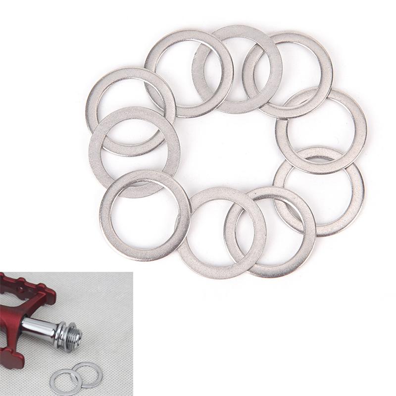 10Pcs 2cm Stainless Steel Bicycle Pedal Spacer Crank Cycling MTB Bike Stainless Steel Ring Washers