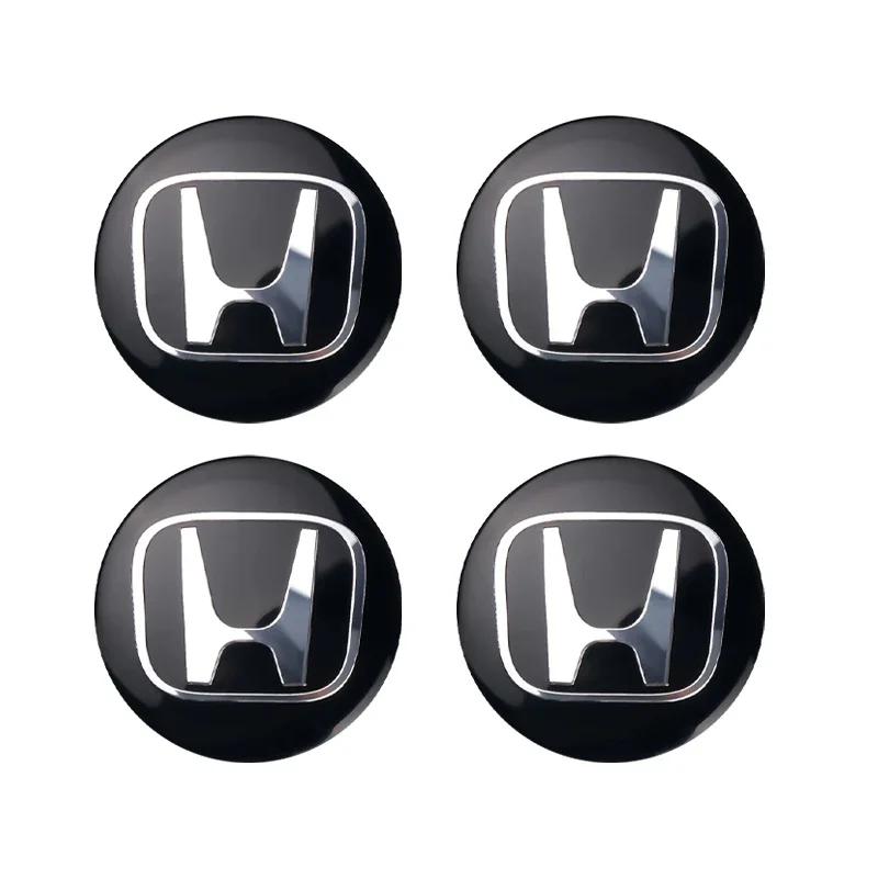 4PCS 56mm Car Badge Hub Cap Sticker Wheel Center Cover Decal Decoration For Honda Mugen TypeR Civic Accord Fit Jazz FIT HRV XRV