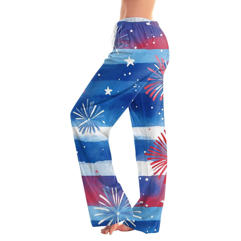 Damenmode Locker Lässig Unabhängigkeitstag Print Schlaghose