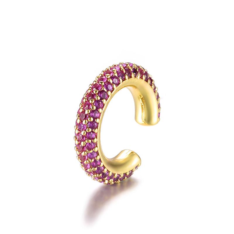 Ipc Round C Shape Cartilage Clip Earrings For Women Fake No Pierced Earrings Aaaa Zirconia Geometric Jewelry Gold  Color