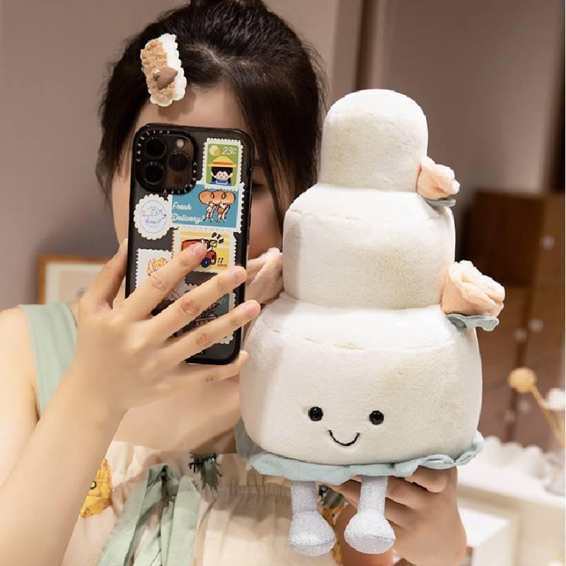 Adorable Realistic Castle Cake Plush Toy Stunning 30cm Wedding Cake Design