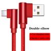 10A Dual Right Angle USB‑A to Type‑C Fast Charging Cable Nylon Braided 90‑Degree L‑Shape 0.25m 1m 1.5m 2m For Huawei Xiaomi
