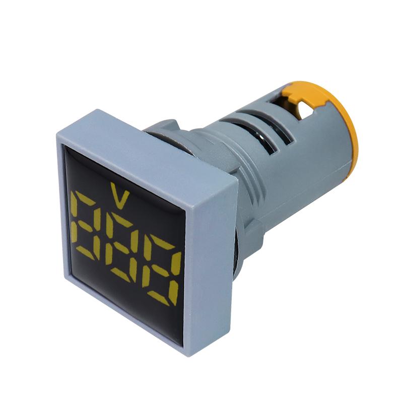AC30-500V Voltmeter Square / Round Panel LED Digital Display Volt Meter AC 220V 22mm Opening Diameter Mini Voltage Tester Gauge