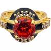 Vintage French Style Gold Open Ring For Women With Elegant Geometric Design And Adjustable Size