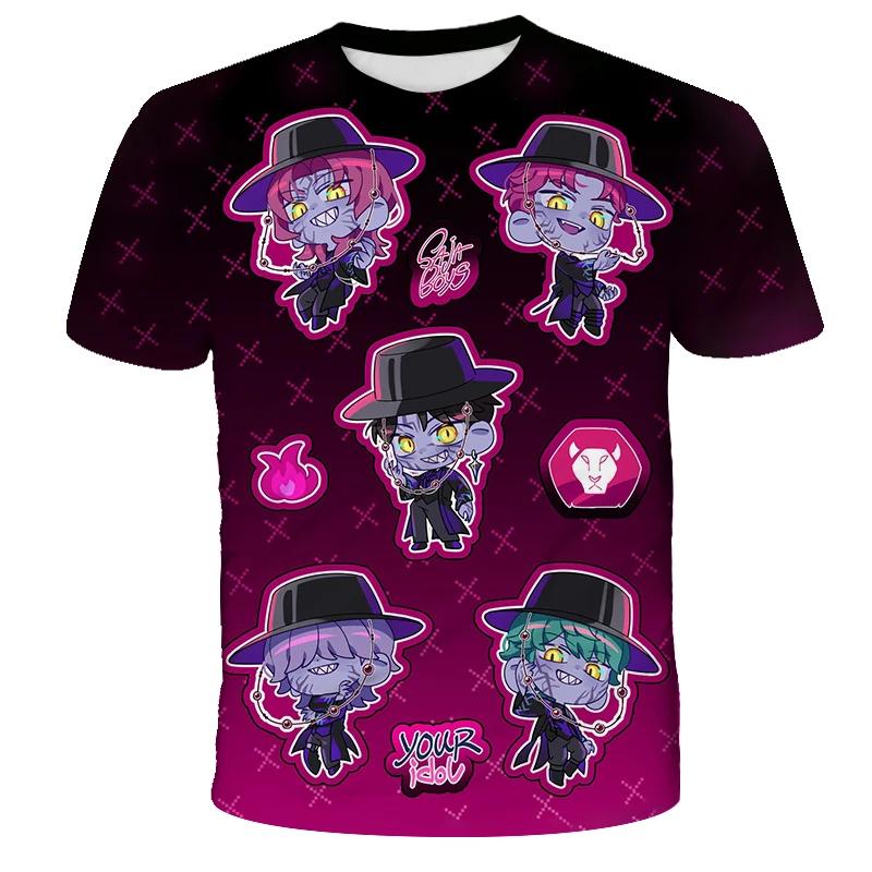 Tričko Tiger Girls Boys K-Pop Lovci Démonů Dětské Oblečení Trička Roztomilý Kreslený Potisk Top