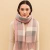 Cold-proof Classic Plaid Scarf Soft Long Neckscarf with Tassel Large Knitted Wool Scarf  Men