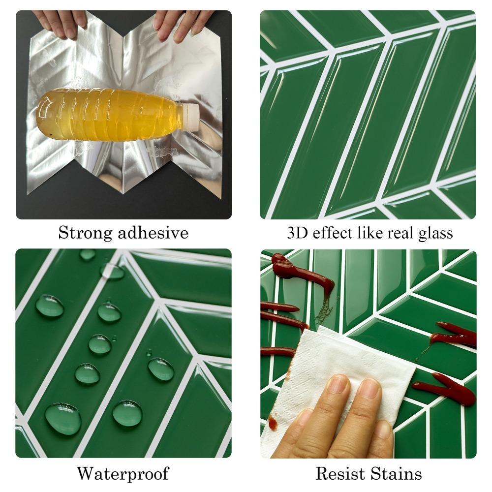 Self-adhesive Peel and Stick Backsplash 10" x 10" Stick Tile Wallpaper  for Kitchen Bathroom
