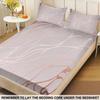 3PC Microfiber Satin Fitted Bed Sheet with 2 Pillowcase Anti-slip Printed Stretch Black Fitted Sheet 90x190 180x200 200x220