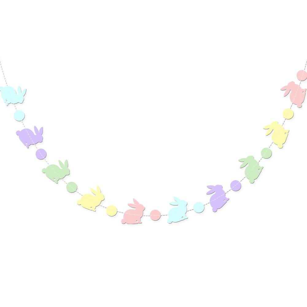 

1pc Happy Easter, Rabbit Carnival Party Floral Pendant Easter Birthday Party Decoration, Rabbit Flag Banner,Party Banner, Banner