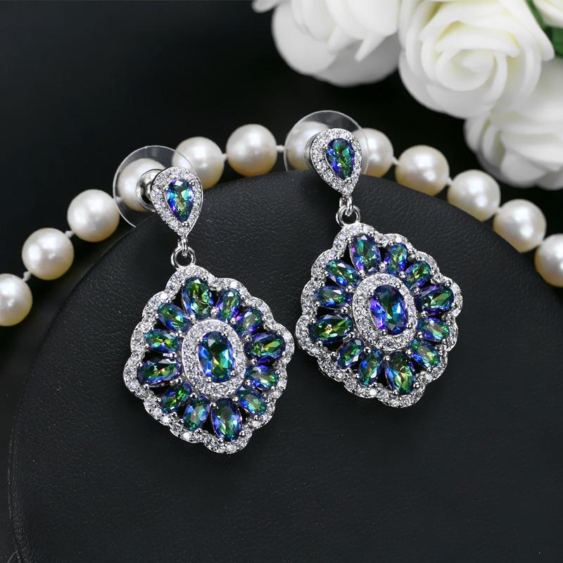 

Популярные украшения, Персонализированные красочные серьги с цирконами, Серьги, Благородные и роскошные ретро-серьги.