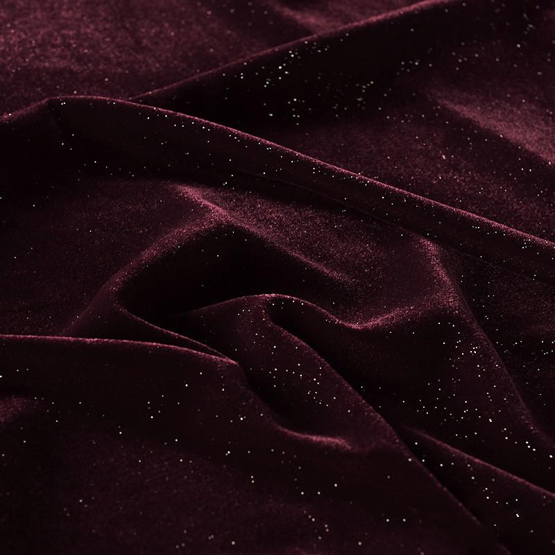 Velvet Fabric Glitter Starry Design Soft Smooth Non-Elastic Shiny Material DIY Sewing Wedding Dresses Banquet Gowns Cheongsam