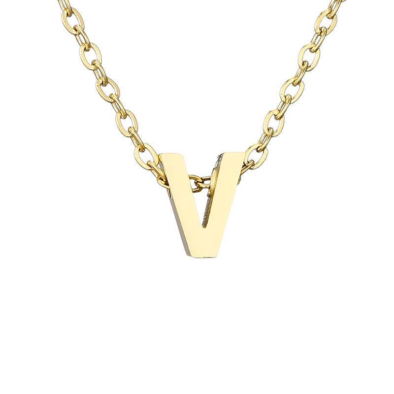 St. Delan Gold-Plated Titanium Steel Clavicle Necklace – European & American Pendant Jewelry
