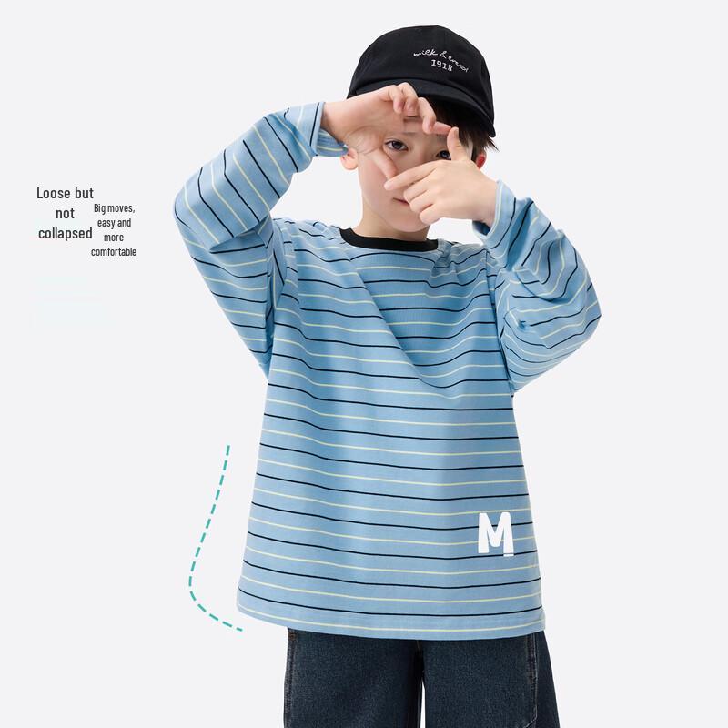 Boy's Striped Faux Layer Cotton Long-Sleeve T-Shirt