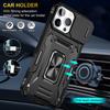 Military-Grade Armor Phone Case with Slide Camera Cover & 360° Rotating Magnetic Stand for iPhone 16 15 14 13 Shockproof Hybrid Car Mount Compatible